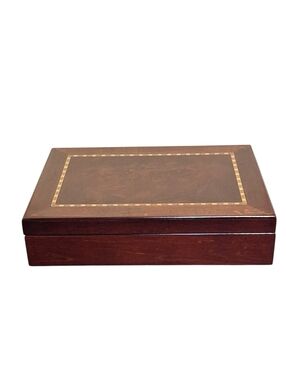 Classic Treasures Vintage Mahogany Finish Wooden Jewelry Box